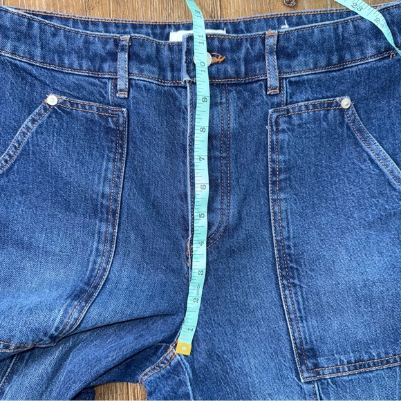 LOFT High Rise Straight Leg Jeans Medium Blue Utility - Picture 6 of 13